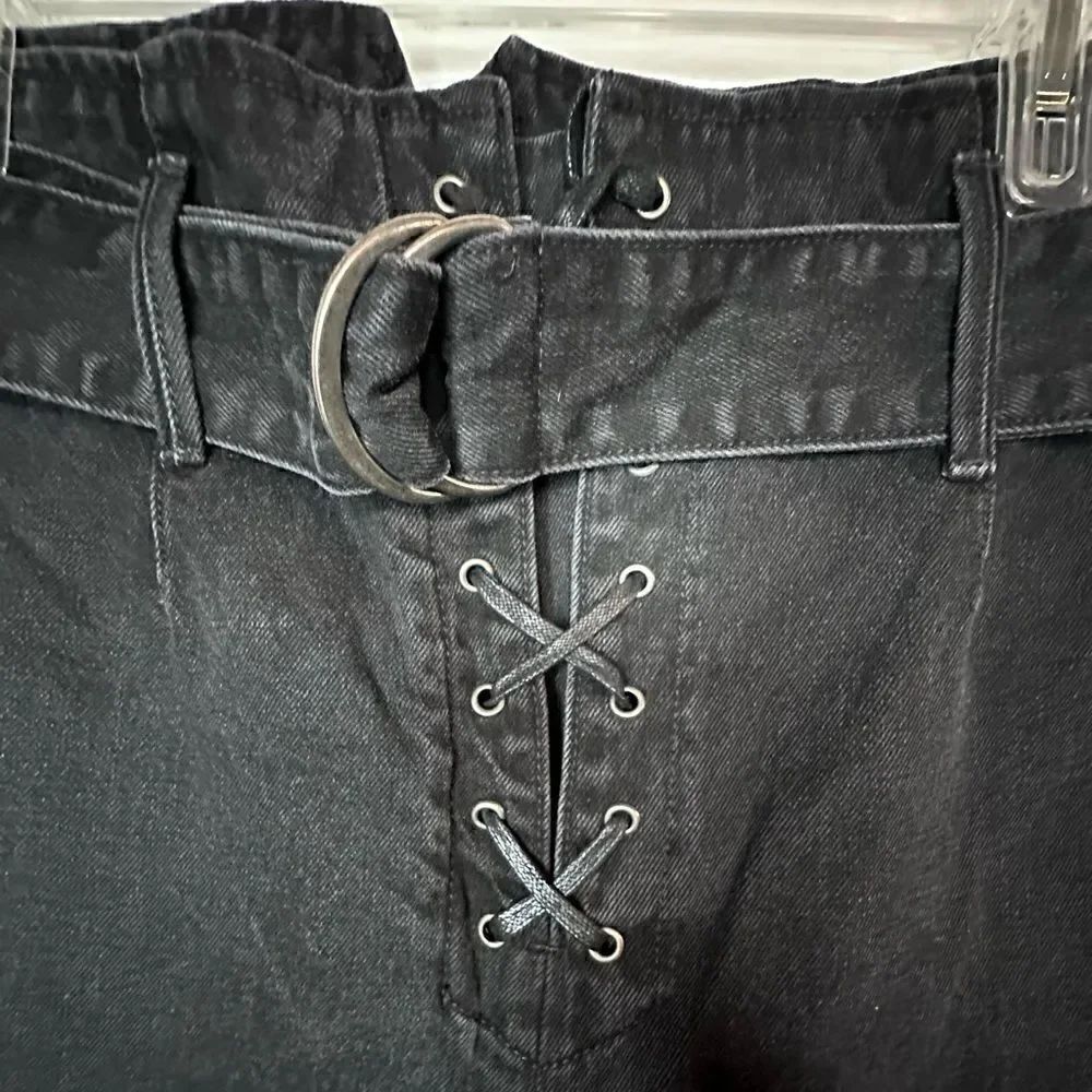 NWTs GRLFRND Solange Black Lace Tie Up Jeans in Remote Control Size 31 - Picture 7 of 11